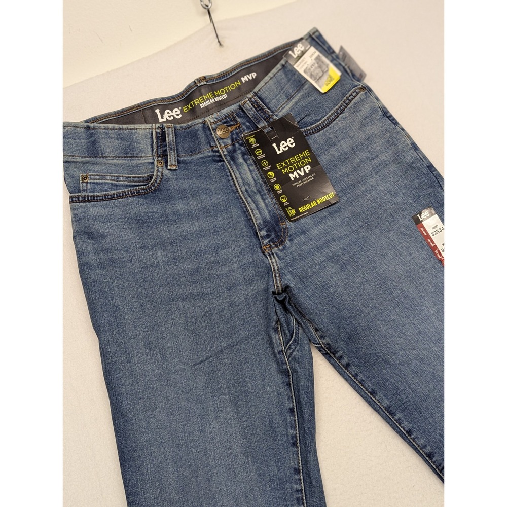 Lee Extreme Motion MVP Regular Bootcut Jeans Mens 32x34 Marset Blue Stretch NWT